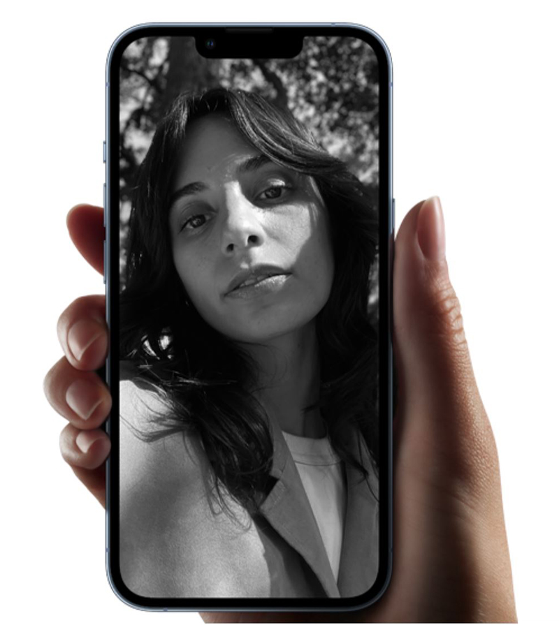 A selfie displayed on iPhone 13 Pro